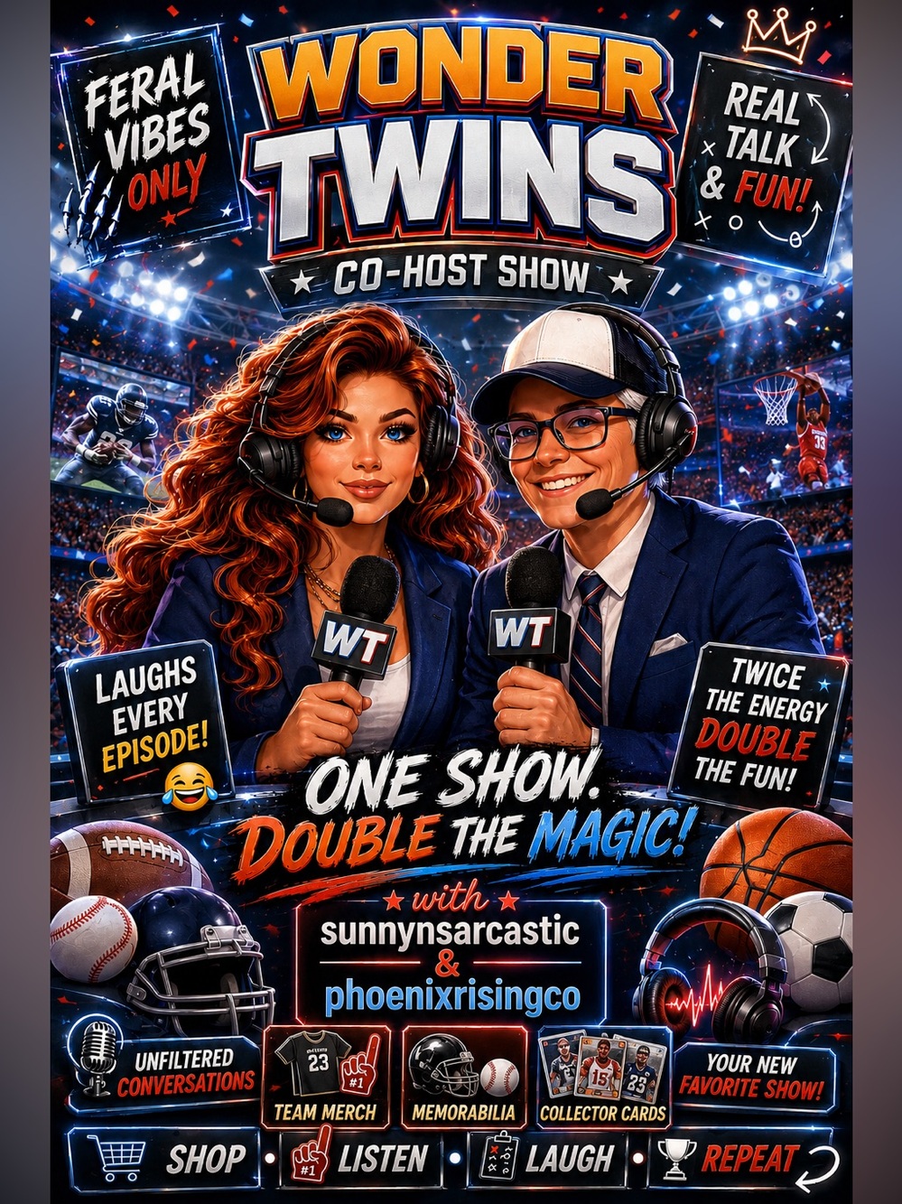 Wonder Twins LIVE! Sports Fandom and Shenanigans!! July 19, 10:30am EST